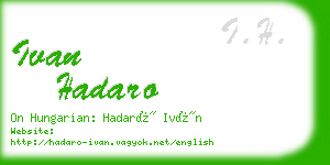 ivan hadaro business card